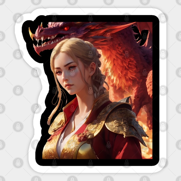 goddess with dragon Sticker by TrvlAstral